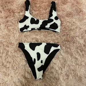 Shein Cow print bathing suit set